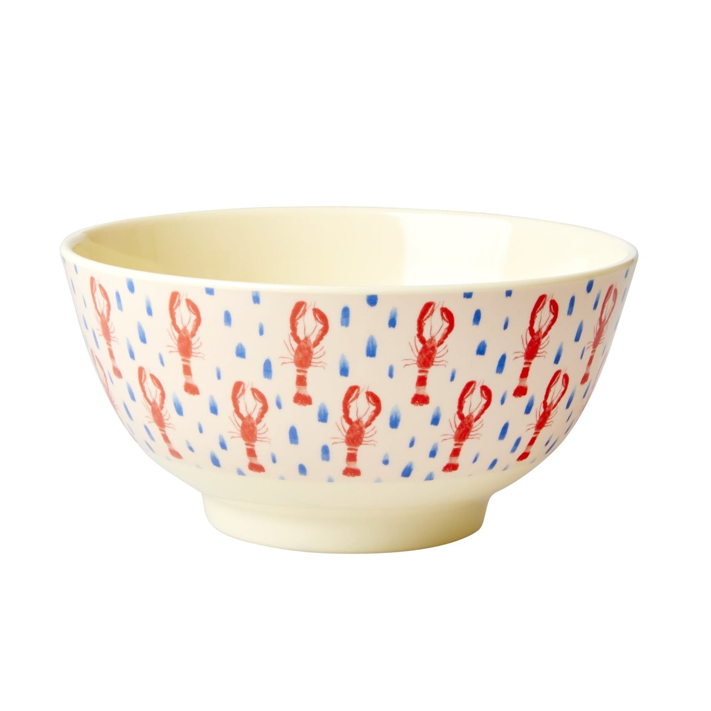 Rice DK Red Lobster Print Two Tone Melamine Medium Bowl