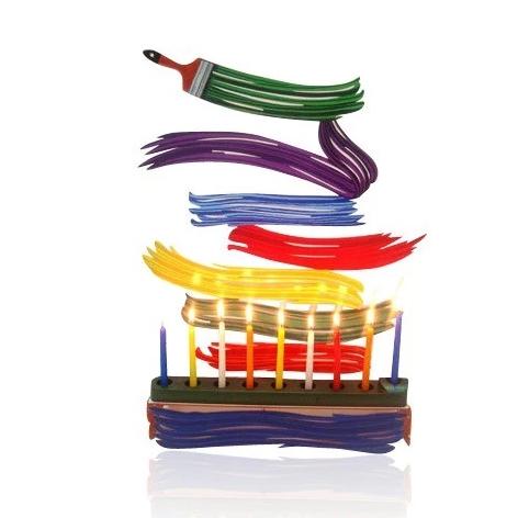 David Gerstein | Hanukkah Menorah - Brush Strokes