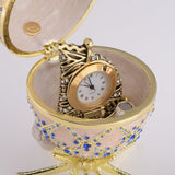 Pink Faberge Egg with Clock Inside