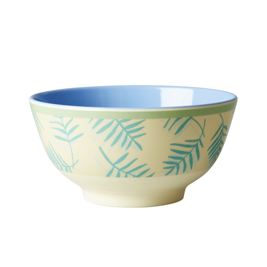 Rice DK Palm Leaves Print Two Tone Melamine Bowl