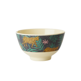 Rice DK Leopard and Leave Print Two Tone Medium Bowl