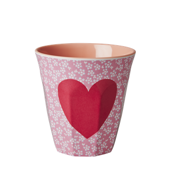 Rice DK Two Tone Melamine Cup Heart Print