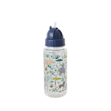 Rice DK PLASTIC DRINKING BOTTLE WITH JUNGLE ANIMALS PRINT - GREEN