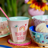 Rice DK 'You Go Girl' Two Tone Melamine Cup