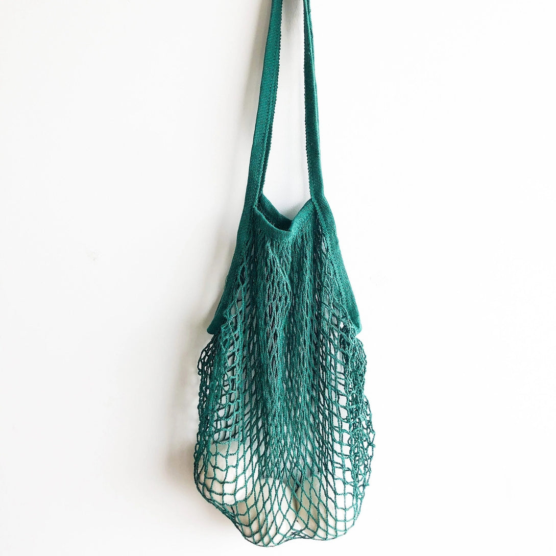 Reusable Forest Green Cotton Organic Mesh Bag