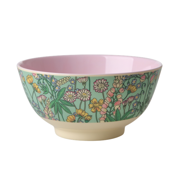 Rice DK | Two-Tone Melamine Bowl with Lupin Print